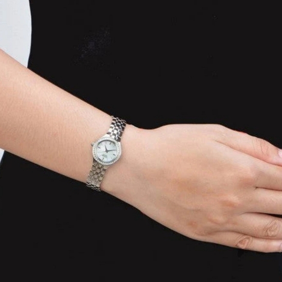 NWT CITIZEN WOMEN'S WATCH EJ6040-51D, W/ MOTHER OF PEARL W/ SWAROVSKI CRYSTALS - Picture 4 of 12